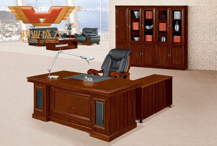 豪華總裁實木辦公桌椅 油漆實木辦公桌HY-D3518
