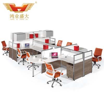 4人辦公桌 簡約轉角職員辦公屏風HY-P02