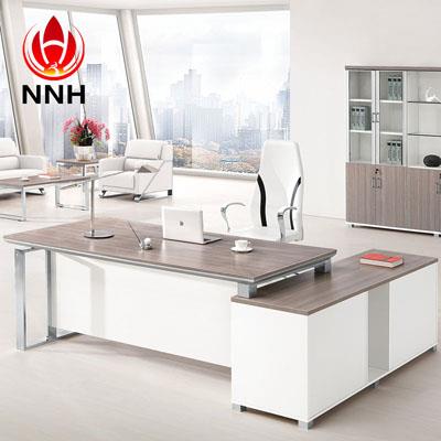 新型鋼架老板臺 銀松木板式辦公桌NNH-JT72